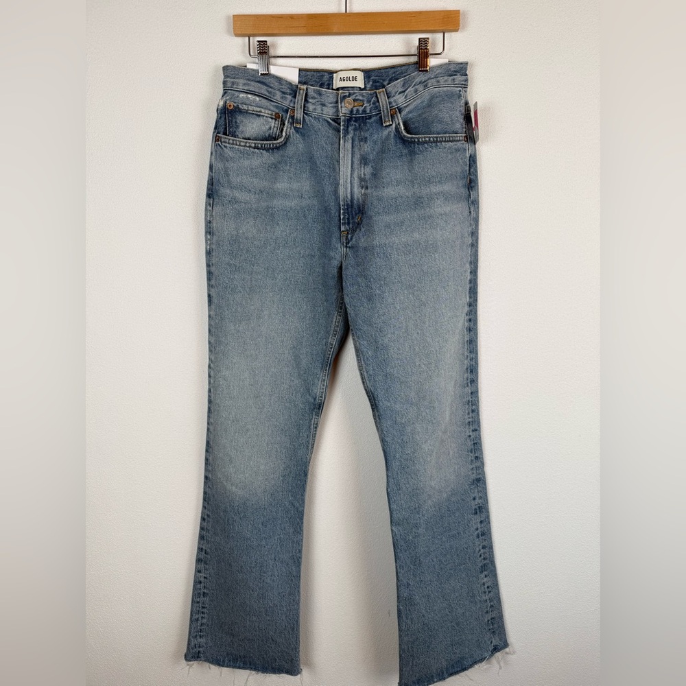 NWT Agolde Leena Mid Rise Baby Flare Jean Stage Wash 29 - Picture 3 of 14